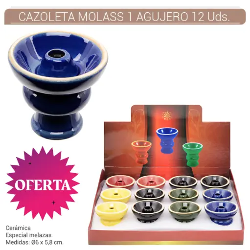 [02.399 18] EXPOSITOR 12 CAZOLETAS ATOMIC MOLASS 1 AGUJERO 5 COLORES