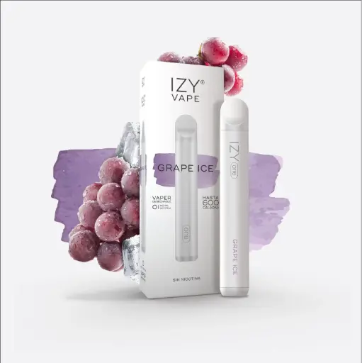 [IZY-02] PACK 5 VAPERS DESECHABLES IZY VAPE 0MG GRAPE ICE (UVA)