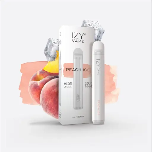 [IZY-03] PACK 5 VAPERS DESECHABLES IZY VAPE 0MG PEACH ICE (MELOCOTÓN)