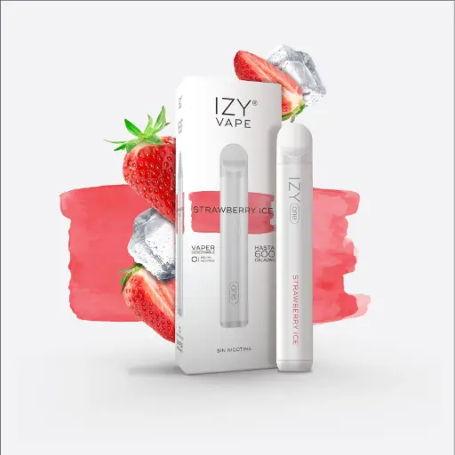 [IZY-04] PACK 5 VAPERS DESECHABLES IZY VAPE 0MG STRAWBERRY ICE (FRESA)