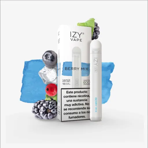 [IZY-105] PACK 5 VAPERS DESECHABLES IZY NICOTINA 18MG BERRY MIX (FRUTAS DEL BOSQUE)