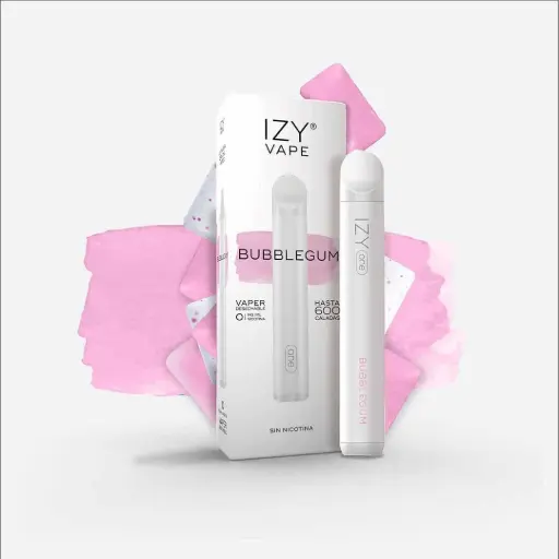 [IZY-12] PACK 5 VAPERS DESECHABLES IZY VAPE 0MG BUBBLEGUM ICE (CHICLE)