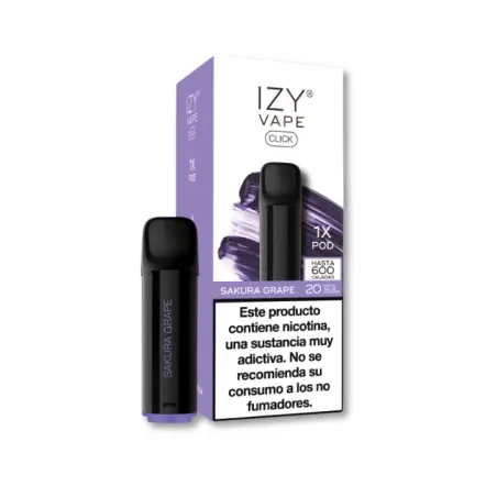 [IZYCLICK-POD-008] CARGA POD VAPER IZY CLICK SAKURA GRAPE 20MG (UVA MORADA CON AROMA DE SAKURA)