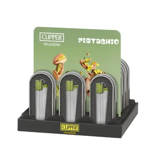 [CM0S014X] EXP 12 CLIPPER METAL PISTACHO C/CAJA