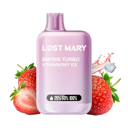 [BM0-01] PACK 10 VAPER DESECHABLE LOST MARY BM100 STRAWBERRY ICE 0% NICOTINA (FRESA)