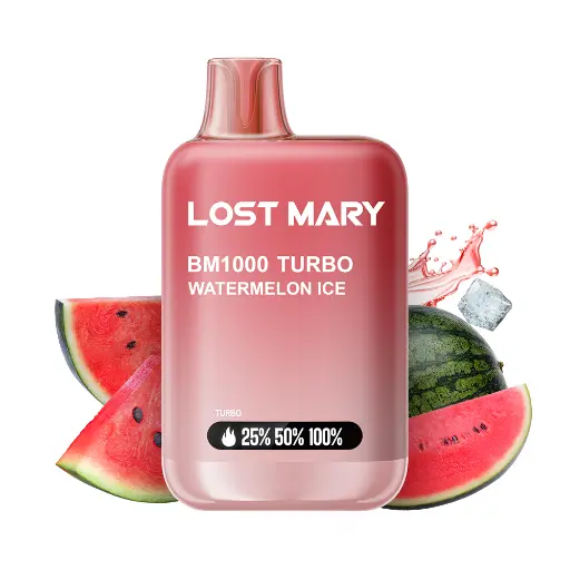 [BM0-02] PACK 10 VAPER DESECHABLE LOST MARY BM1000 WATERMELON ICE 0% NICOTINA (SANDIA)